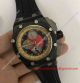 2017 Fake Audemars Piguet Red Chronograph Black Leather Band 46mm Watch (3)_th.jpg